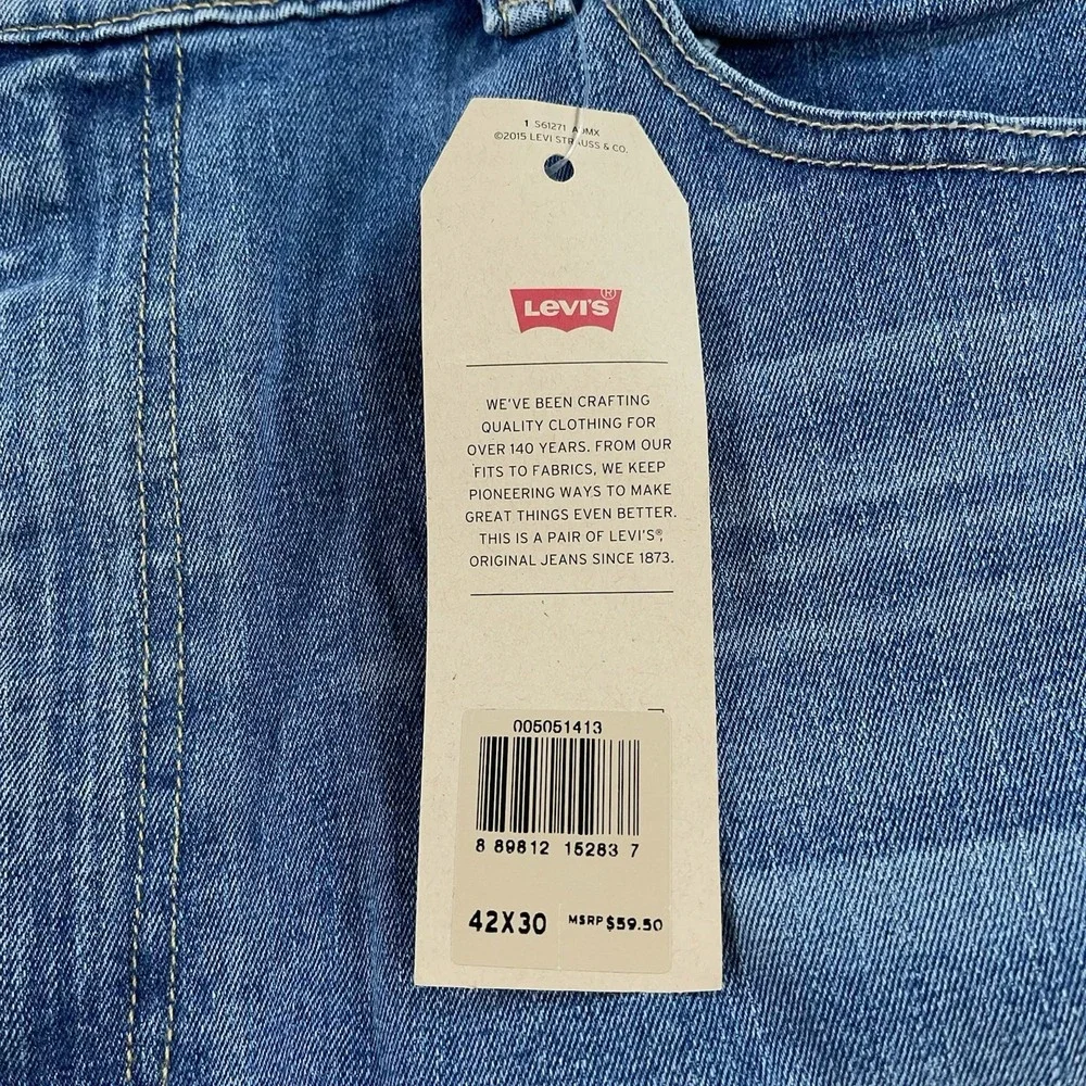 Levis 505‎ Jeans Mens Regular Fit Straight Leg 42x30 Extra Room In Thighs NWT